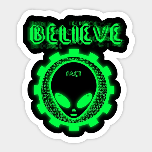 Believe Alien Sticker by GrimDork